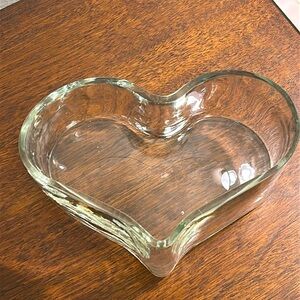 Clear Heavy Heart Shaped Glass Bowl Dish